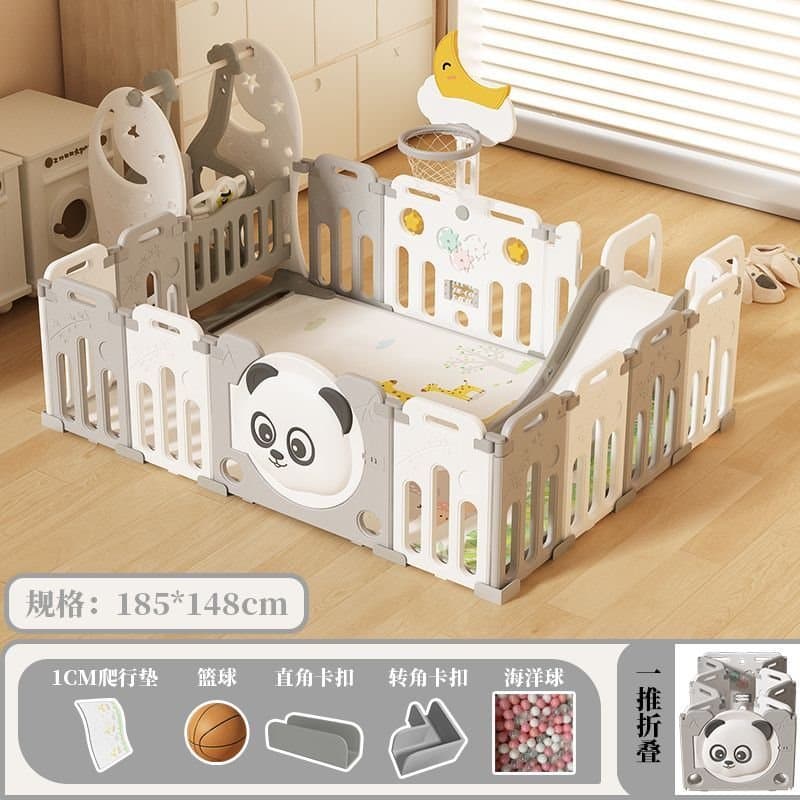 Clean product image of a plastic baby playpen panel set