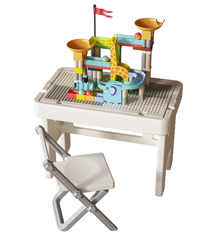 Block table and activity table with building block accessories